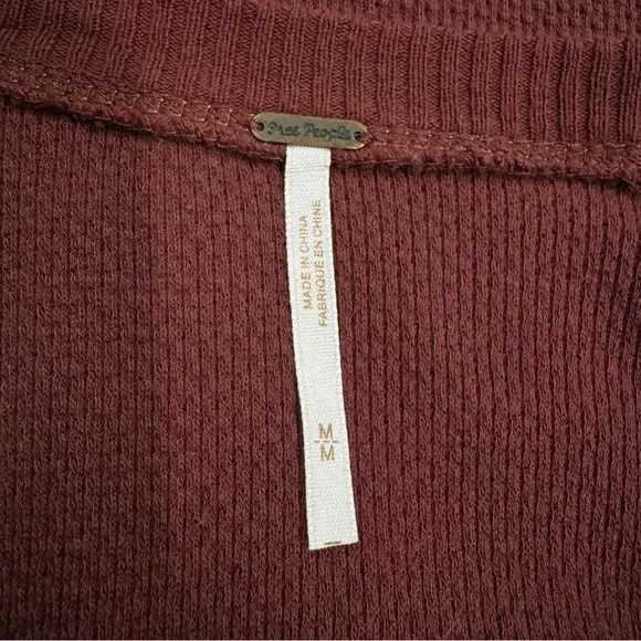 Free People | In The Mix Cuff Tee Rio Vino Purple Thermal Size Medium - Picture 9 of 10